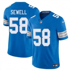 Youth Detroit Lions 58 Penei Sewell Blue 2024 F U S E Alternate Vapor Limited Stitched Jersey