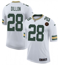 Men Green Bay Packers 28 A  J  Dillon White 2025 New With John Madden Patch Vapor Untouchable Limited Stitched Football Jersey