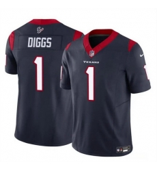 Men Houston Texans 1 Stefon Diggs Navy 2024 F U S E Vapor Untouchable Stitched Football Jersey