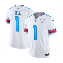 Men Houston Texans  1 Tank Dell White 2026 F U S E   HOUSTON US  Rivalries Collection Limited Stitched Football Jersey