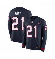 Men Houston Texans 21 Bradley Roby Limited Navy Blue Therma Long Sleeve Football Jersey