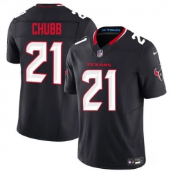 Men Houston Texans 21 Nick Chubb Navy 2025 F U S E  Vapor Limited Stitched Football Jersey
