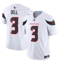 Men Houston Texans 3 Tank Dell White 2024 Vapor F U S E  Limited Stitched Jersey