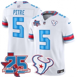 Men Houston Texans  5 Jalen Pitre White 2026 25th Anniversary Patch F U S E   HOUSTON US  Rivalries Collection Limited Stitched Football Jersey