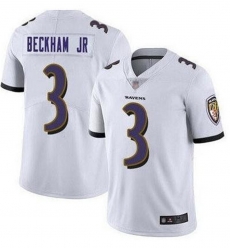 Men Nike Baltimore Ravens #3 Odell Beckham Jr White Vapor Untouchable Limited Jersey