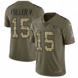 Men Nike Houston Texans 15 Will Fuller V Limited OliveCamo 2017 Salute to Service NFL Jersey