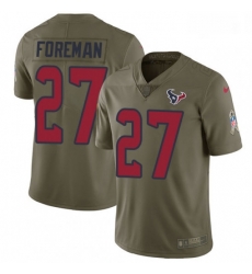 Men Nike Houston Texans 27 DOnta Foreman Limited Olive 2017 Salute to Service NFL Jersey