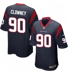 Men Nike Houston Texans 90 Jadeveon Clowney Game Navy Blue Team Color NFL Jersey