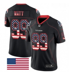 Men Nike Houston Texans 99 JJ Watt Limited Black Rush USA Flag NFL Jersey