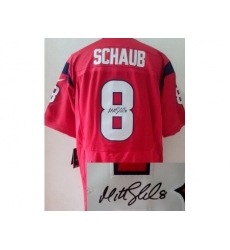 Nike Houston Texans 8 Matt Schaub Red Elite Signed NFL Jersey