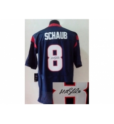 Nike Houston Texans 8 Matt Schaub blue Elite signature NFL Jersey