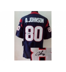 Nike Houston Texans 80 Andre Johnson blue Elite signature NFL Jersey