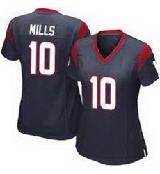 Women Houston Texans 10 Davis Mills Navy Vapor Untouchable Limited Stitched Jersey