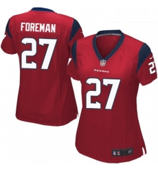 Womens Nike Houston Texans 27 DOnta Foreman Game Red Alternate NFL Jersey