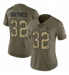 Womens Nike Houston Texans 32 Tyrann Mathieu Limited OliveCamo 2017 Salute to Service NFL Jersey