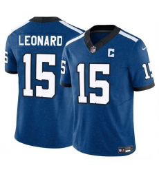 Men Indianapolis Colts 15 Riley Leonard Blue 2025 F U S E Throwback Vapor Limited Stitched Football Jersey Men Indianapolis Colts 15 Riley Leonard Blue 2025 F U S E Throwback Vapor Limited Stitched Football Jersey