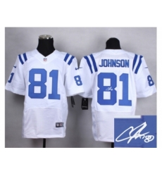 Nike Indianapolis Colts 81 Andre Johnson white Elite Signature NFL Jersey