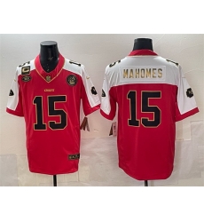 Men Kansas City Chiefs 15 Patrick Mahomes Red Gold With NKH Patch And 4 star C Patch Vapor Limited Stitched Football Jersey Men Kansas City Chiefs 15 Patrick Mahomes Red Gold With NKH Patch And 4 star C Patch Vapor Limited Stitched Football Jersey