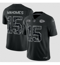 Youth Kansas City Chiefs  15 Patrick Mahomes Black 2026 Salute to Service Limited Stitched Football Jersey