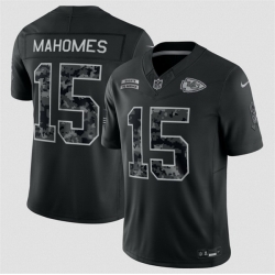 Youth Kansas City Chiefs  15 Patrick Mahomes Black 2026 Salute to Service Limited Stitched Football Jersey