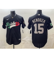 Men Las Vegas Raiders 15 Fernando Mendoza Black Mexico Cool Base Stitched Baseball Jersey Men Las Vegas Raiders 15 Fernando Mendoza Black Mexico Cool Base Stitched Baseball Jersey