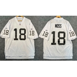 Men Las Vegas Raiders  18 Randy Moss White Stitched Jersey