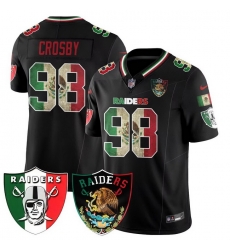 Men Las Vegas Raiders 98 Maxx Crosby Black Mexico F U S E Vapor Stitched Football Jersey Men Las Vegas Raiders 98 Maxx Crosby Black Mexico F U S E Vapor Stitched Football Jersey