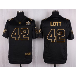 Nike Raiders #42 Ronnie Lott Black Mens Stitched NFL Elite Pro Line Gold Collection Jersey