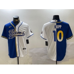 Men Los Angeles Rams 10 Cooper Kupp White Cool Base Stitched Baseball Jersey