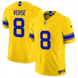 Men Los Angeles Rams  8 Jared Verse Gold Classic Sol 2026 F U S E  Vapor Limited Stitched Football Jersey