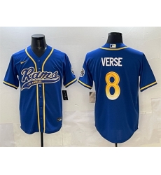 Men Los Angeles Rams 8 Jared Verse Royal Cool Base Stitched Baseball Jersey