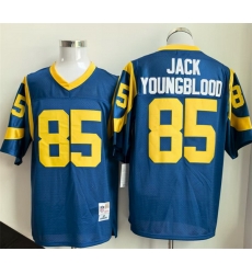 Men Los Angeles Rams 85 Jack Youngblood Royal Throwback Stitched Football Jersey