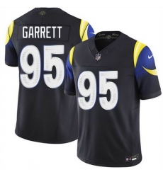 Men Los Angeles Rams  95 Myles Garrett Black 2025 F U S E   Rivalries  Vapor Limited Stitched Football Jersey