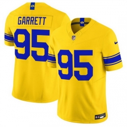 Men Los Angeles Rams  95 Myles Garrett Gold Classic Sol 2026 F U S E  Vapor Limited Stitched Football Jersey
