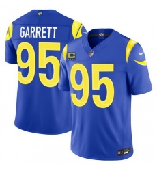 Men Los Angeles Rams  95 Myles Garrett Royal 2026 F U S E  4 Star C Patch Vapor Limited Stitched Football Jersey
