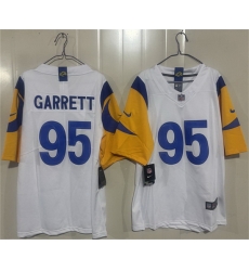 Men Los Angeles Rams  95 Myles Garrett White 2026 Vapor Limited Stitched Football Jersey