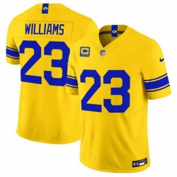 Men Los Angeles Rams  Kyren Williams Gold Classic Sol 2026 F U S E  4 Star C Patch Vapor Limited Stitched Football Jersey