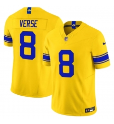Men's Los Angeles Rams #8 Jared Verse Yellow 2026 F.U.S.E. Vapor Limited Football Stitched Jersey Men's Los Angeles Rams #8 Jared Verse Yellow 2026 F.U.S.E. Vapor Limited Football Stitched Jersey