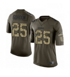 Men Los Angeles Chargers 25 Melvin Gordon Limited Green Salute to Service Football Jersey