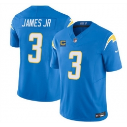 Men Los Angeles Chargers 3 Derwin James JR Blue 2025 F U S E With 4 Star C Patch Vapor Limited Stitched Football Jersey