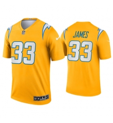 Men Los Angeles Chargers 33 Derwin James Inverted Legend Gold Jersey