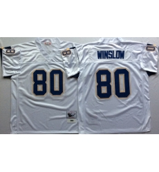 Men Los Angeles Chargers 80 Kellen Winslow White M&N Throwback Jersey