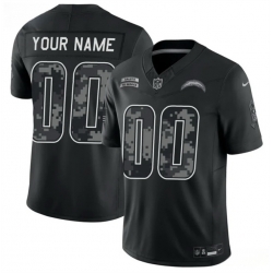Men Los Angeles Chargers Active Player Custom Black F U S E  2026 Salute to Service Limited Stitched Football Jersey