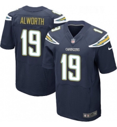 Men Nike Los Angeles Chargers 19 Lance Alworth Elite Navy Blue Team Color NFL Jersey