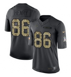 Nike Chargers #86 Hunter Henry Black Mens Stitched NFL Limited 2016 Salute to Service Jersey