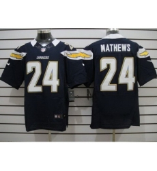 Nike San Diego Chargers 24 Ryan Mathews Dark Blue Elite NFL Jersey