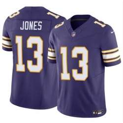 Men Minnesota Vikings 13 Daniel Jones Purple 2023 F U S E  Throwback Vapor Untouchable Limited Stitched Jersey