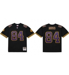 Men Minnesota Vikings 84 Randy Moss Black Throwback Stitched Football Jersey Men Minnesota Vikings 84 Randy Moss Black Throwback Stitched Football Jersey