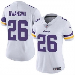 Women Minnesota Vikings 26 Kene Nwangwu White Vapor Untouchable Limited Stitched Jersey