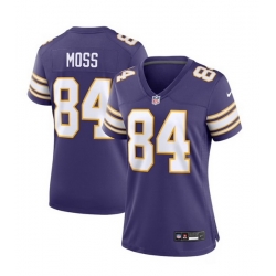 Women Minnesota Vikings 84 Randy Moss Purple Vapor Untouchable Limited Stitched Jersey